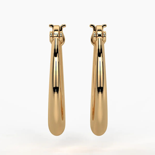 Elongated Oval Hoop Earrings