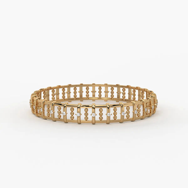 Ornelle Round Diamond Lattice Bangle