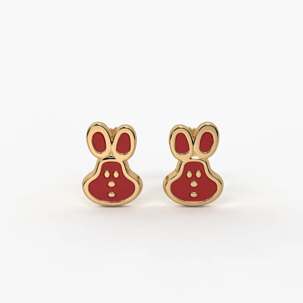 Playful Bunny Pop Stud Earrings