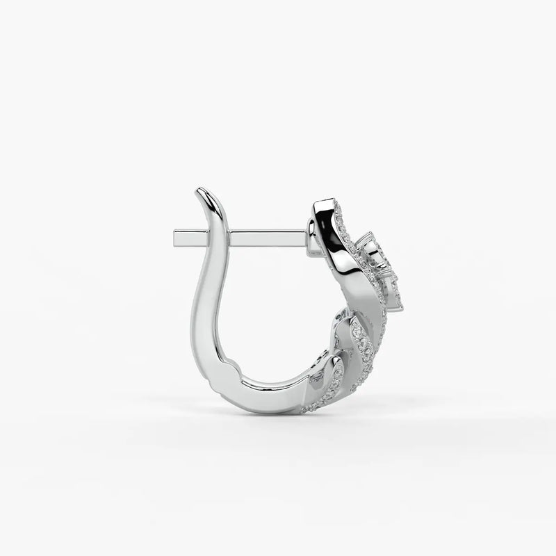 Verdelle Round Diamond Leafline Earrings