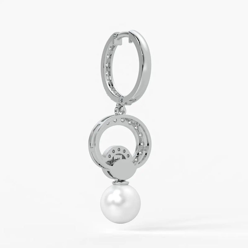 Halo Pearl Drop Earrings