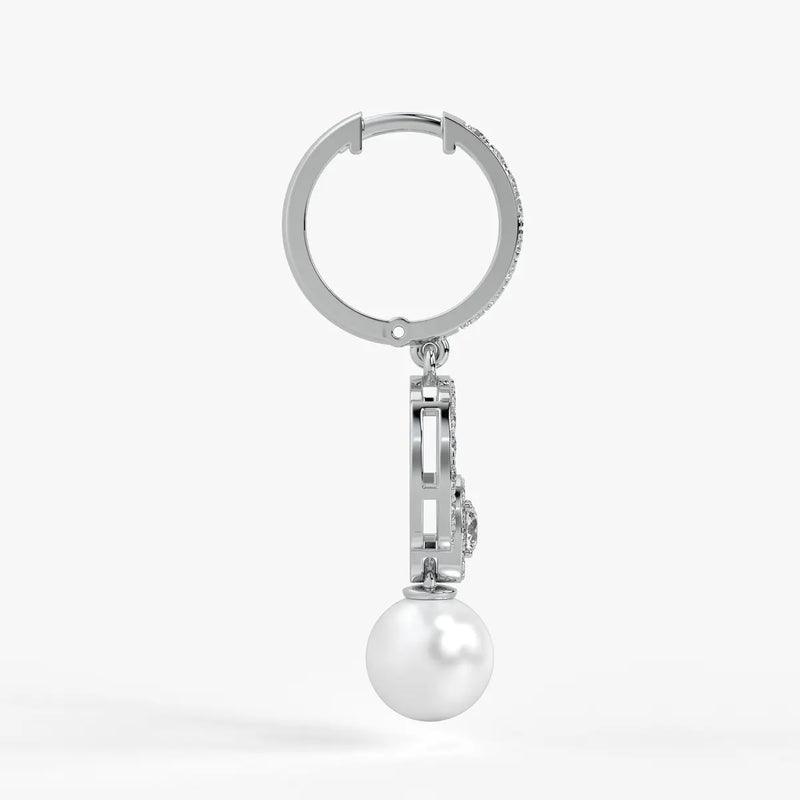 Halo Pearl Drop Earrings