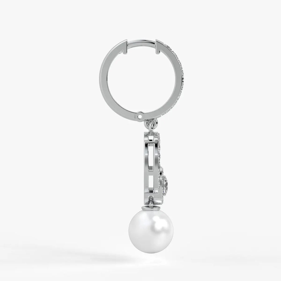 Halo Pearl Drop Earrings