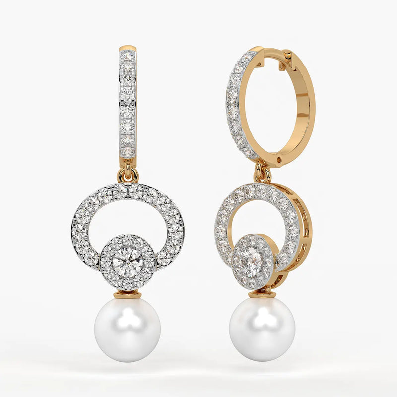 Halo Pearl Drop Earrings