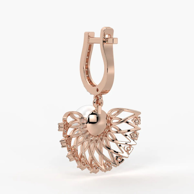Floral Fan Drop Earrings