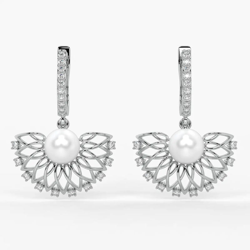 Floral Fan Drop Earrings