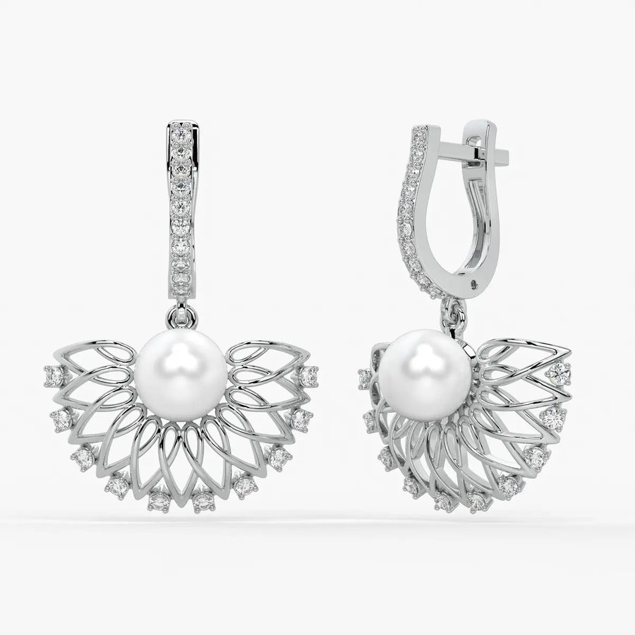 Floral Fan Drop Earrings