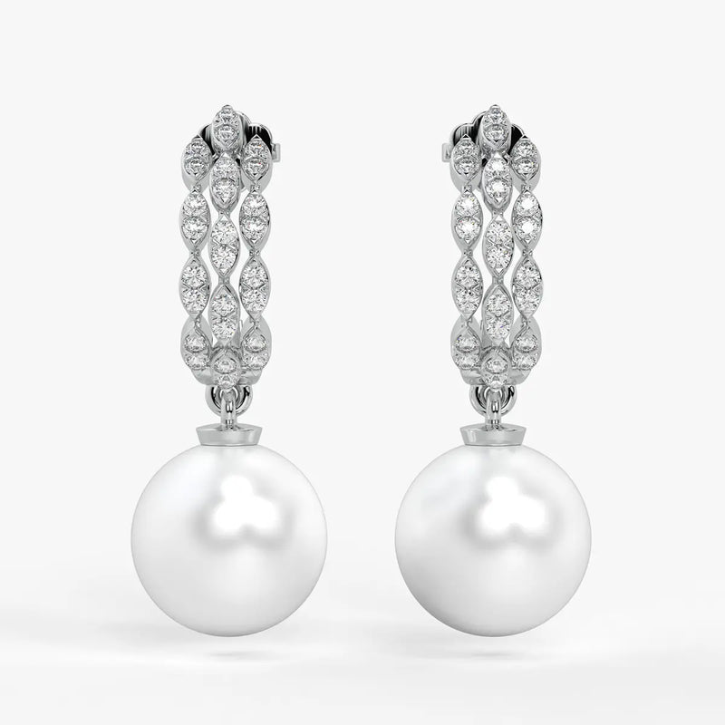 Marquise Pearl Drop Earrings