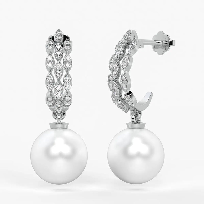 Marquise Pearl Drop Earrings