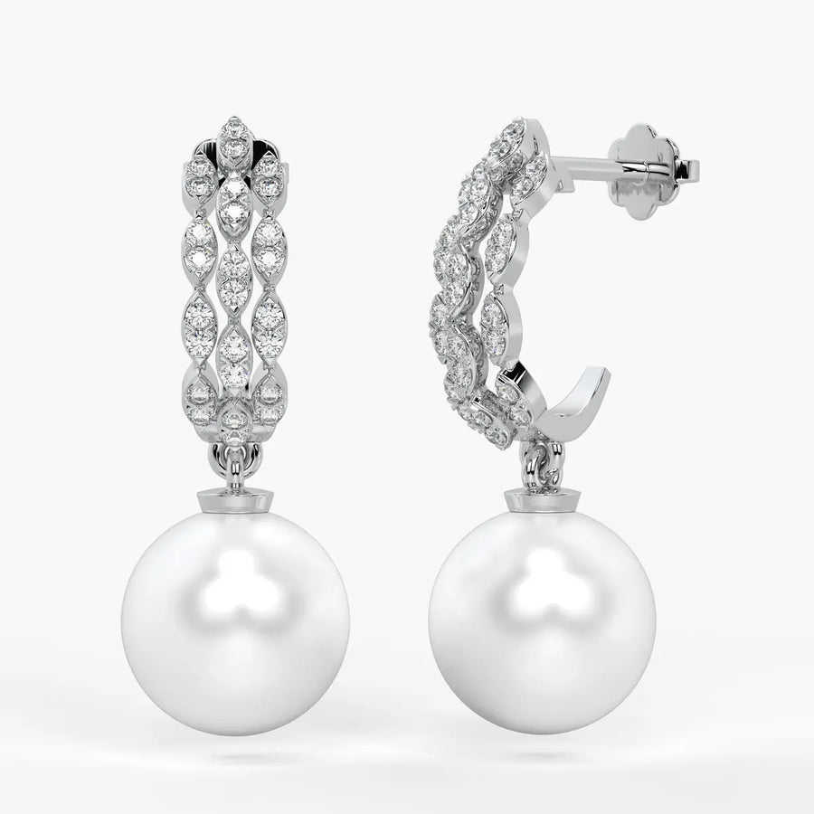 Marquise Pearl Drop Earrings