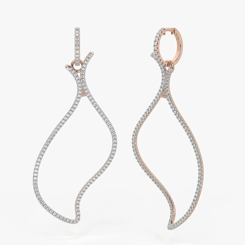Twist Drop Hoop Earrings