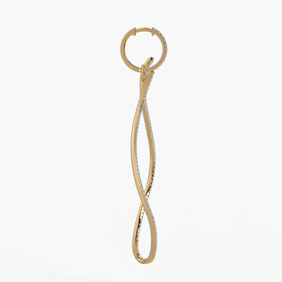 Twist Drop Hoop Earrings