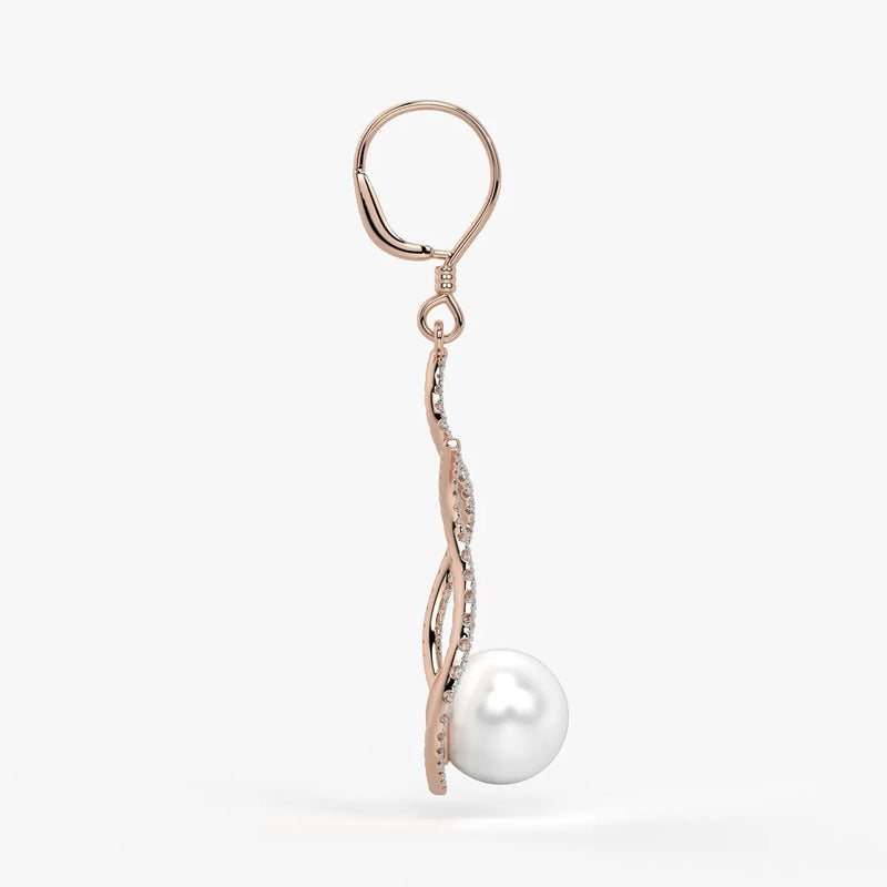 Wave Pearl Drop Earrings