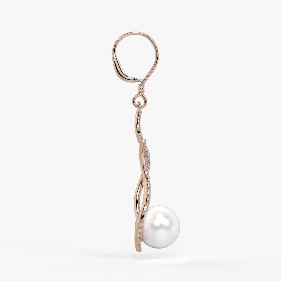 Wave Pearl Drop Earrings