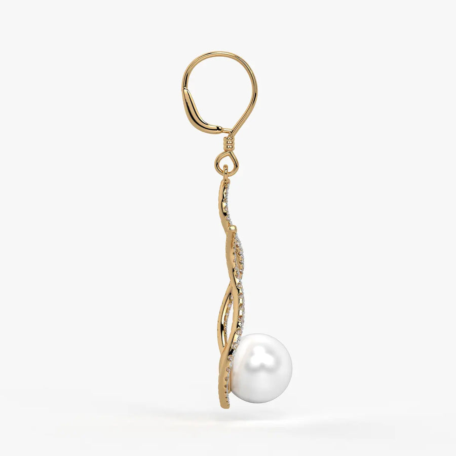 Wave Pearl Drop Earrings
