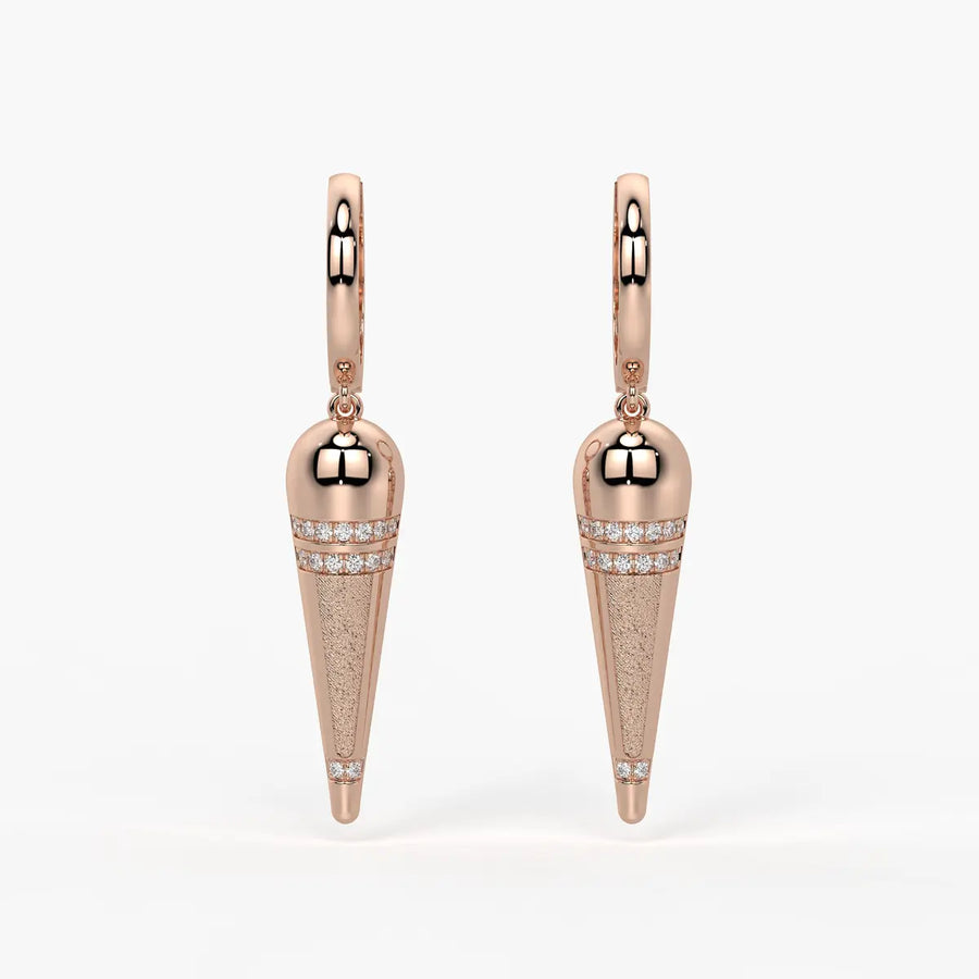 Tapered Cone Drop Earrings
