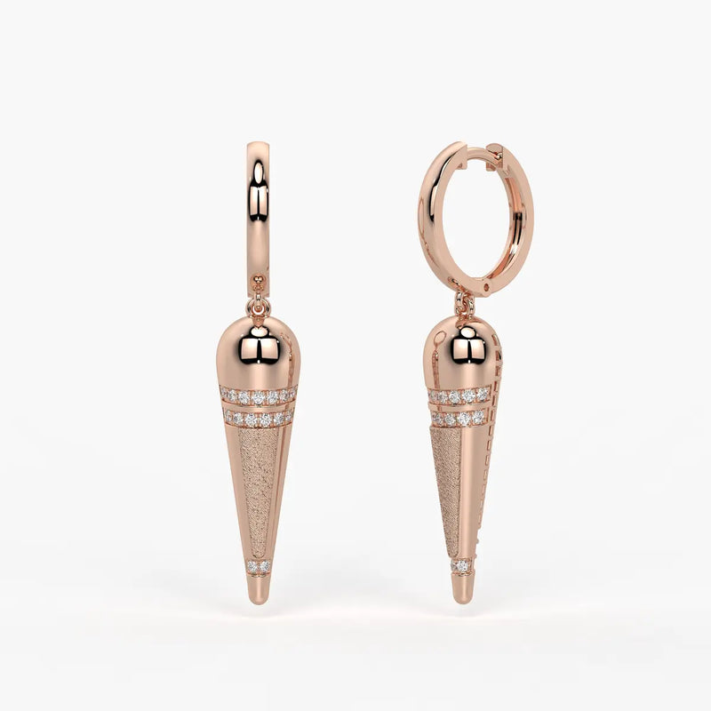 Tapered Cone Drop Earrings