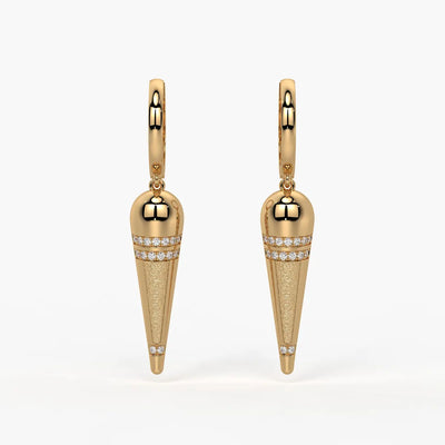Tapered Cone Drop Earrings