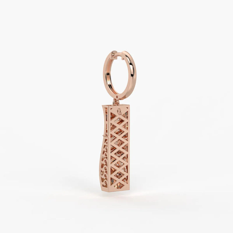 Curved Rectangle Drop Earrings