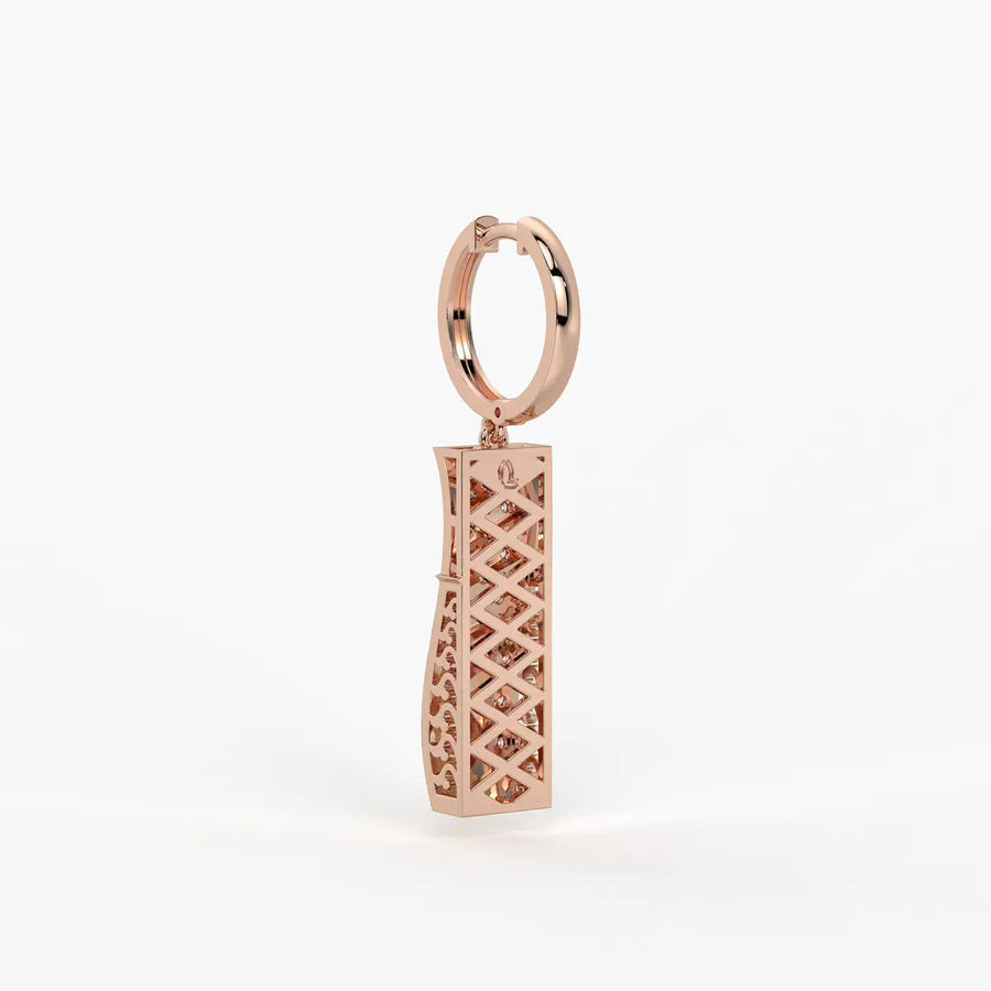 Curved Rectangle Drop Earrings