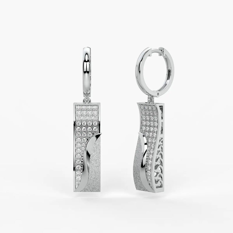Curved Rectangle Drop Earrings