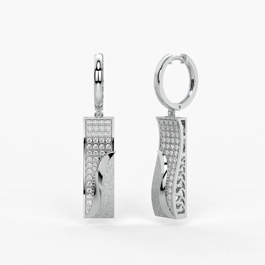 Curved Rectangle Drop Earrings