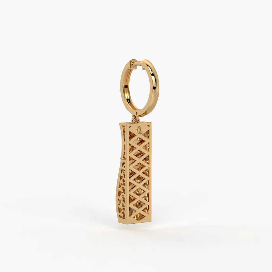 Curved Rectangle Drop Earrings