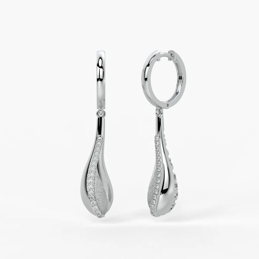 Curved Teardrop Drop Earrings