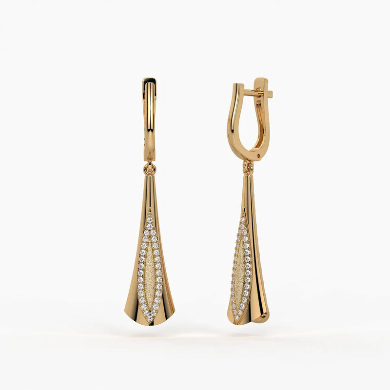 Sleek Tapered Drop Earrings