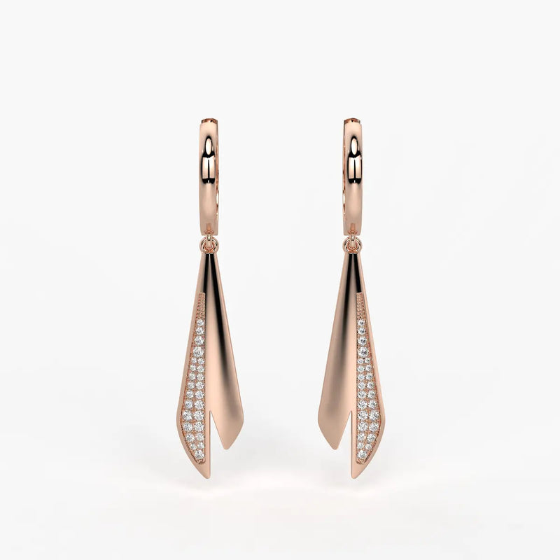 Split Blade Drop Earrings