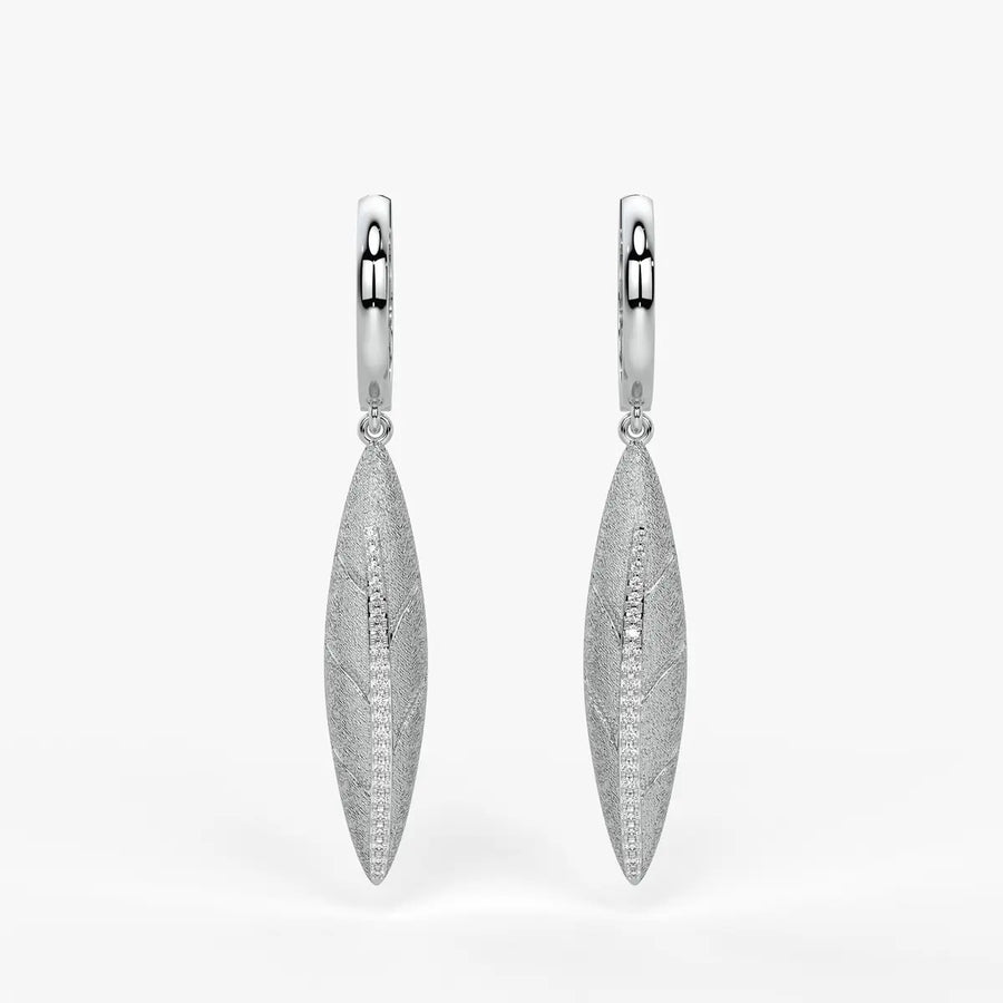 Feather Line Drop Earrings