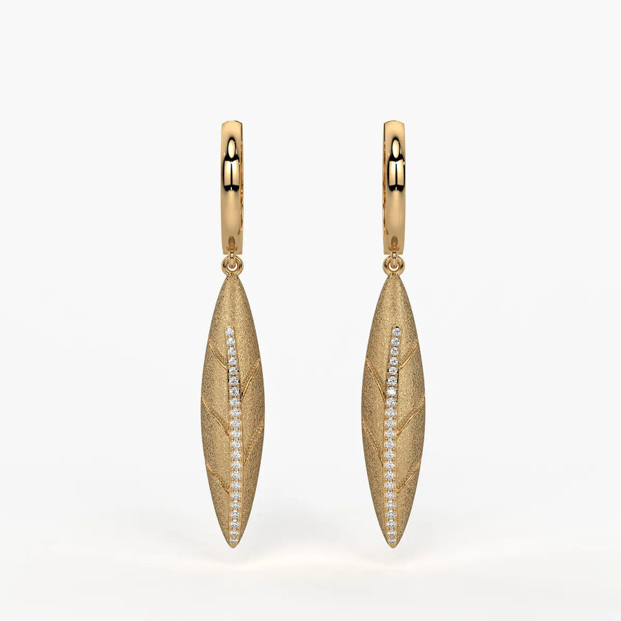 Feather Line Drop Earrings