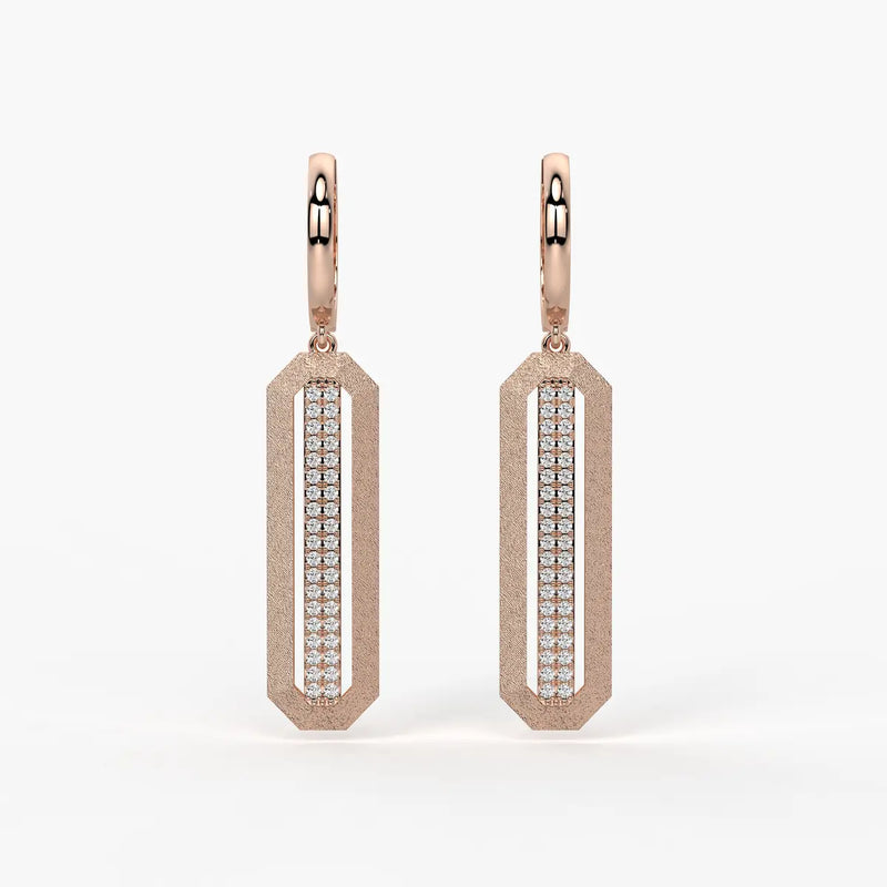 Octagon Bar Drop Earrings