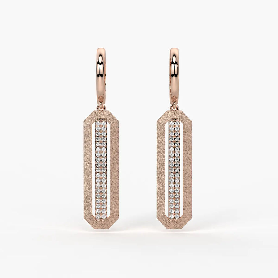 Octagon Bar Drop Earrings