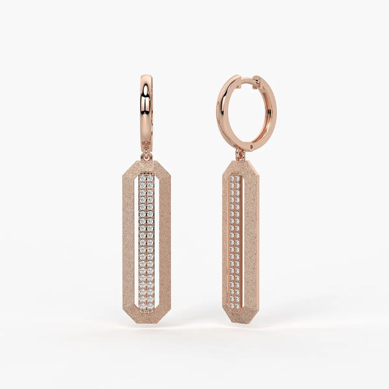 Octagon Bar Drop Earrings