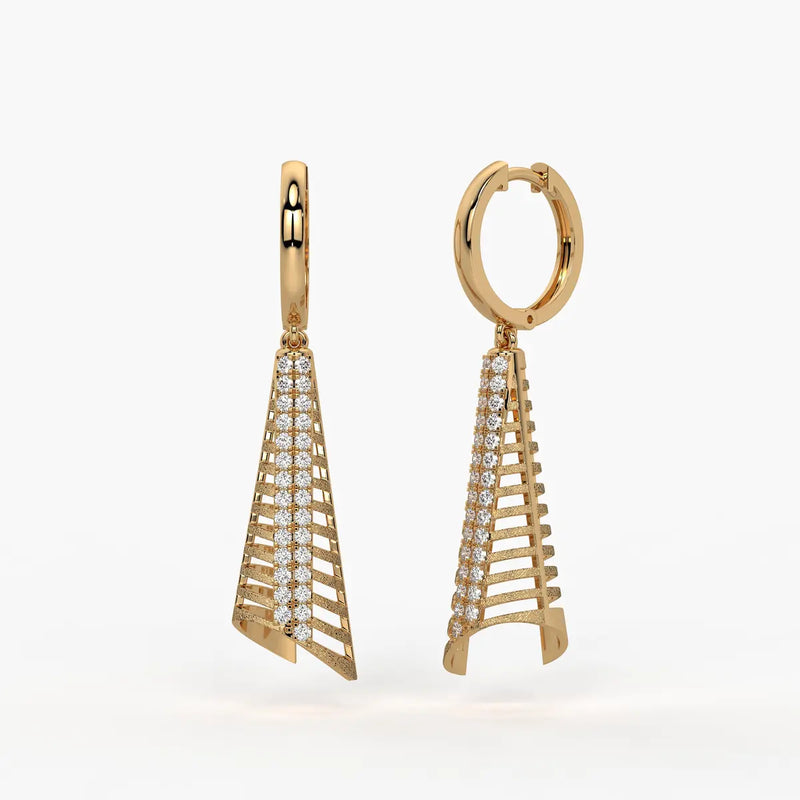Lattice Tapered Drop Earrings