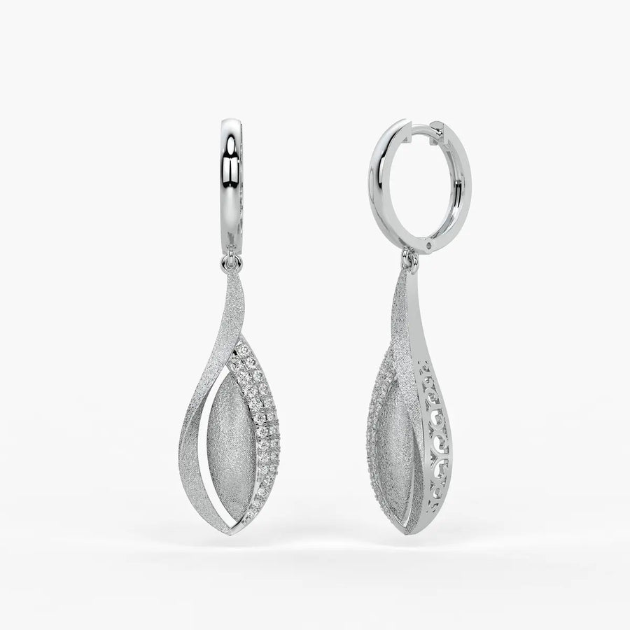 Swirl Leaf Drop Earrings