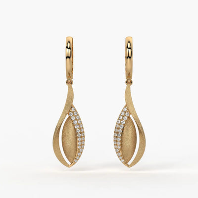 Swirl Leaf Drop Earrings