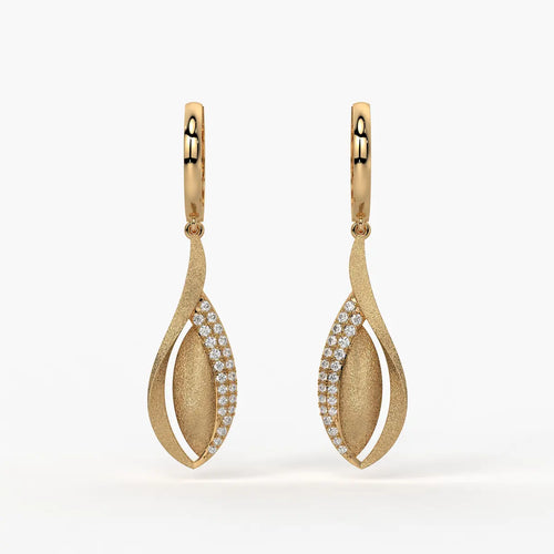 Swirl Leaf Drop Earrings