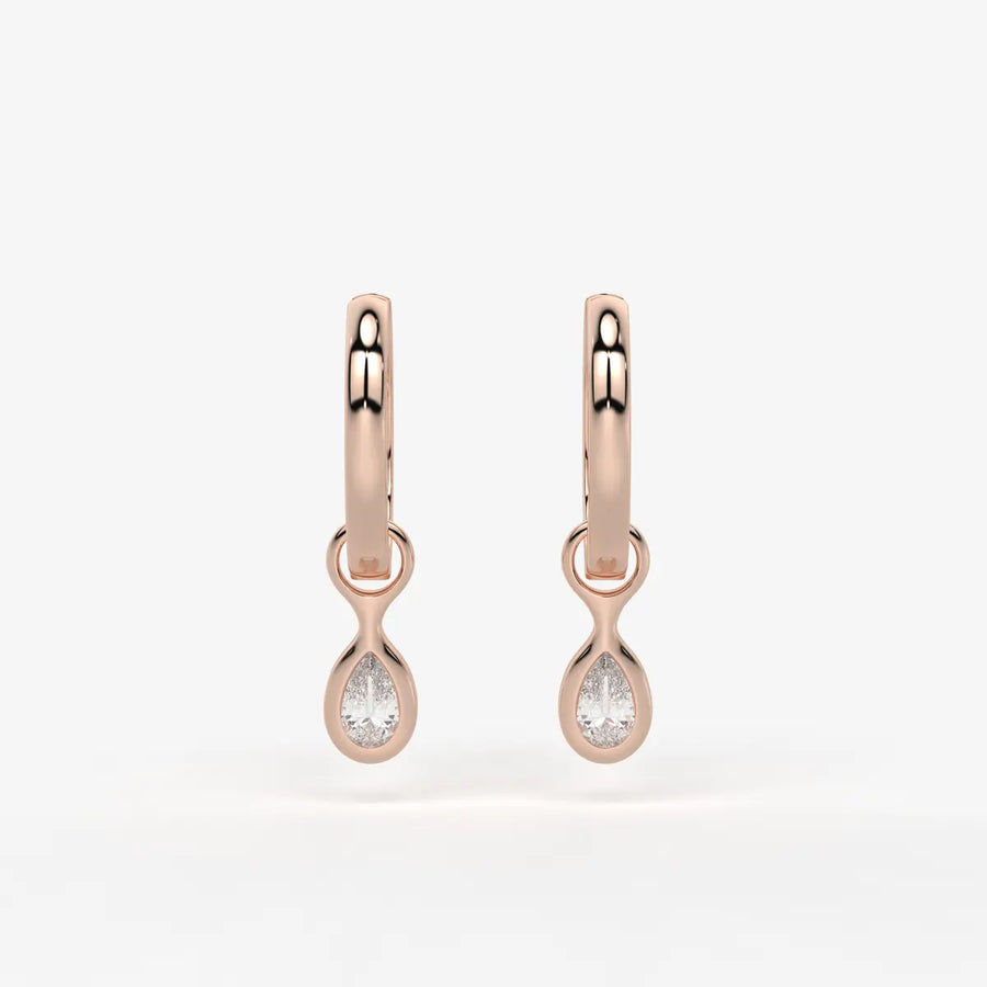 Moonbeam Teardrop Hoop Earrings