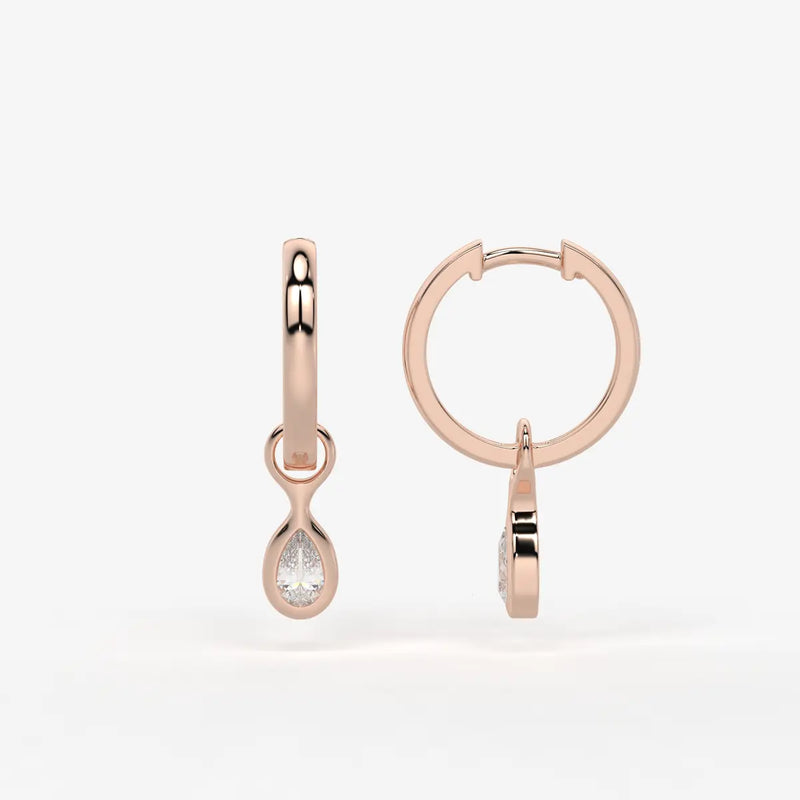 Moonbeam Teardrop Hoop Earrings