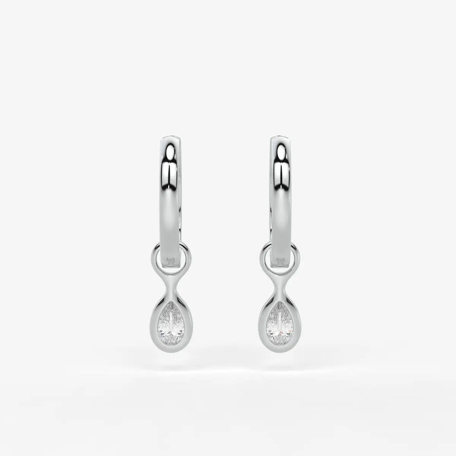 Moonbeam Teardrop Hoop Earrings