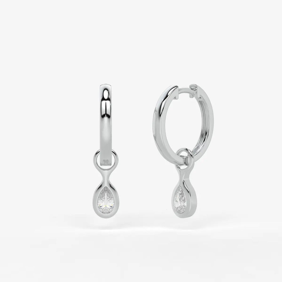 Moonbeam Teardrop Hoop Earrings