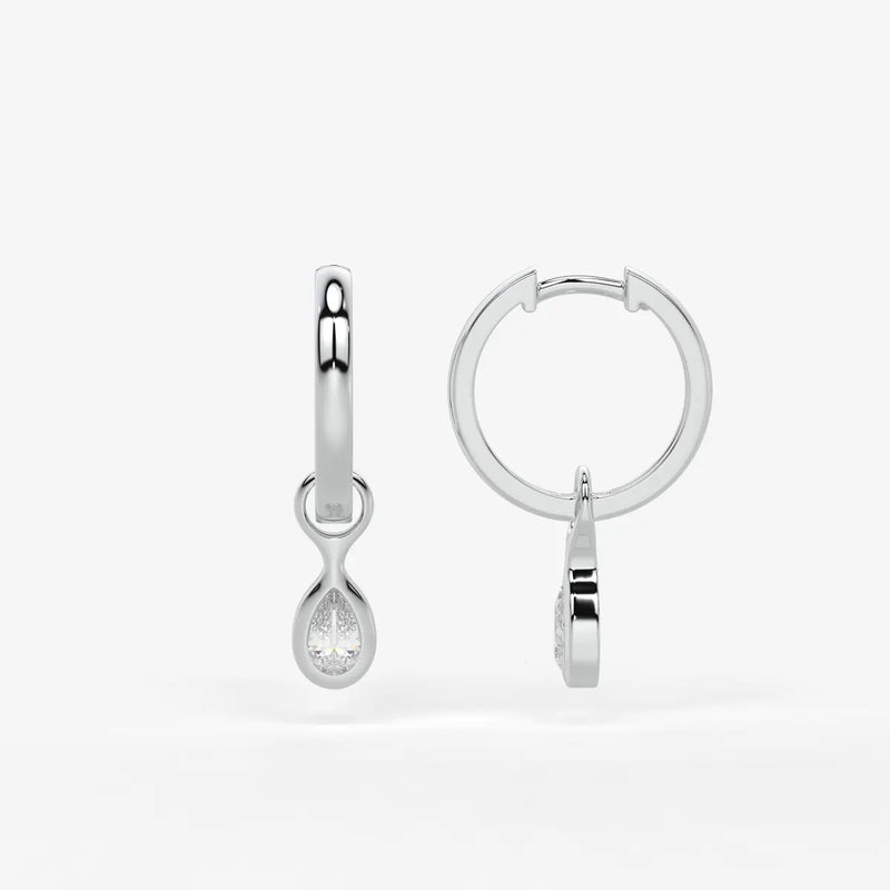 Moonbeam Teardrop Hoop Earrings