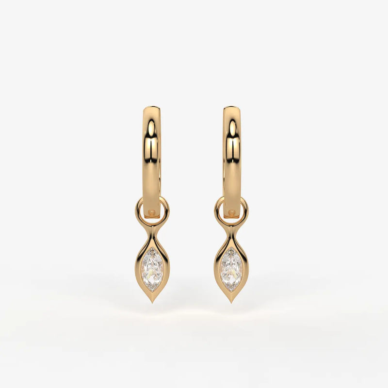 Sylvara Marquise Drop Hoop Earrings