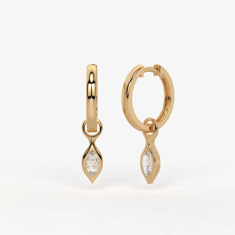 Sylvara Marquise Drop Hoop Earrings