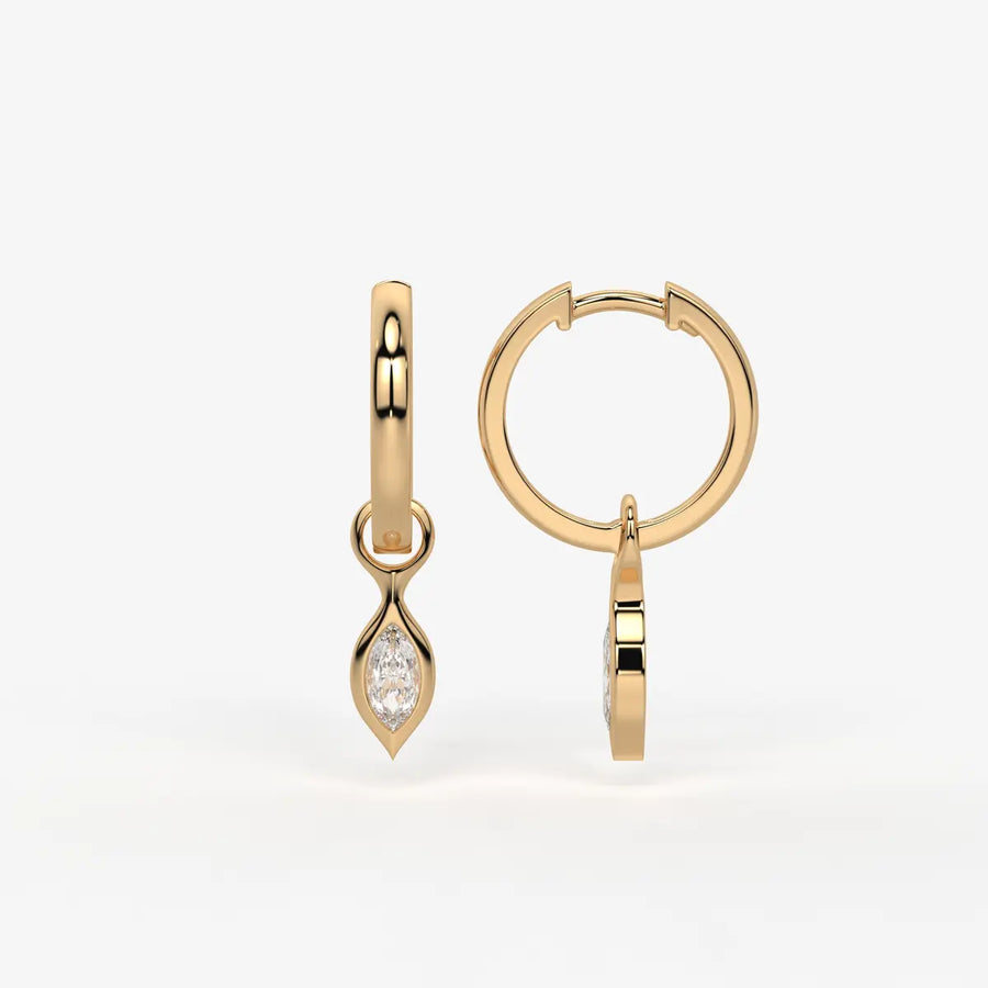 Sylvara Marquise Drop Hoop Earrings