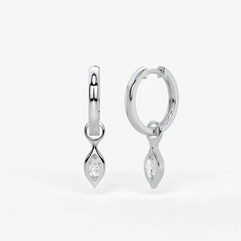 Sylvara Marquise Drop Hoop Earrings