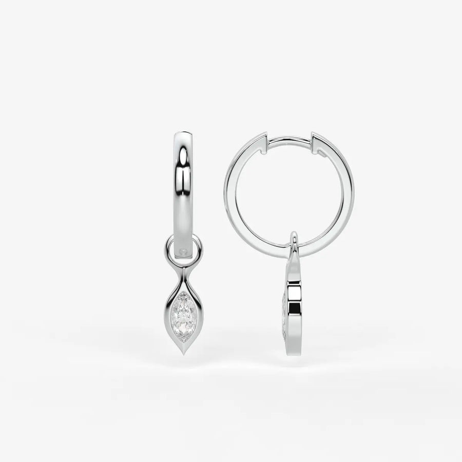 Sylvara Marquise Drop Hoop Earrings