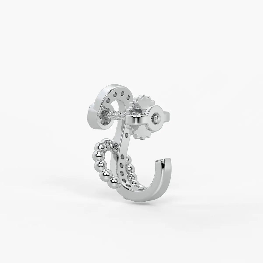 Zivara Beaded Paisley Round Diamond Earrings